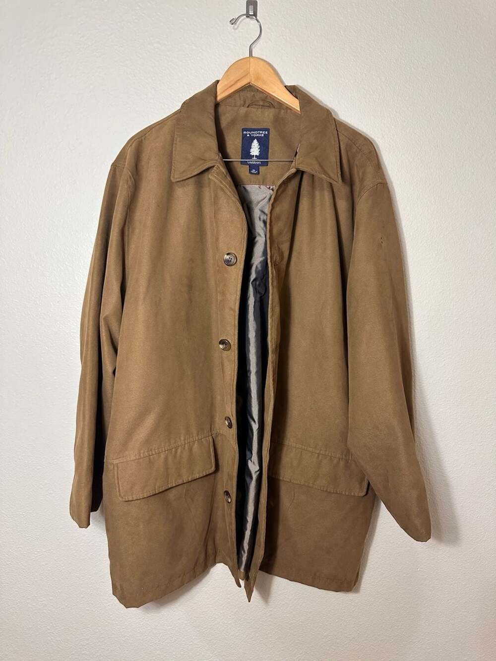 Roundtree & Yorke Outdoors Brown Suede-Like Chore Barn Jacket